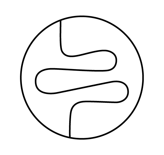 Circular icon with wavy lines representing the gut and digestive balance.